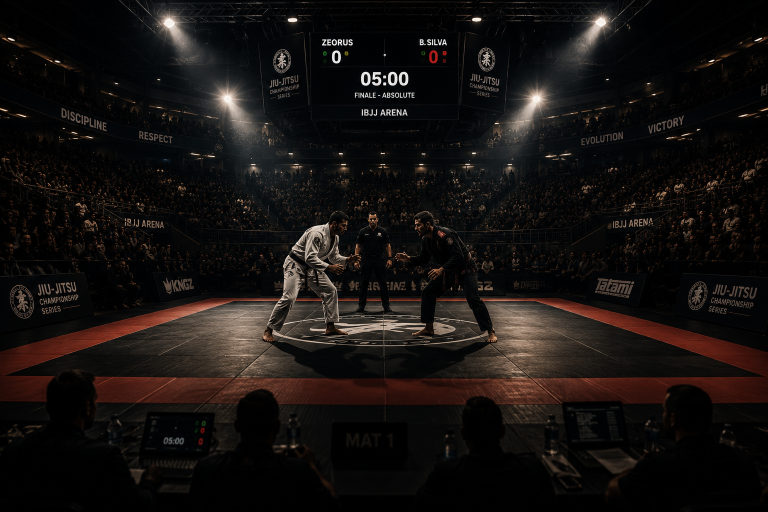 Finale de compétition de Jiu-Jitsu dans une arène